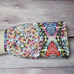 T Tahari Colorful Pencil Skirt w/ Geometric Design